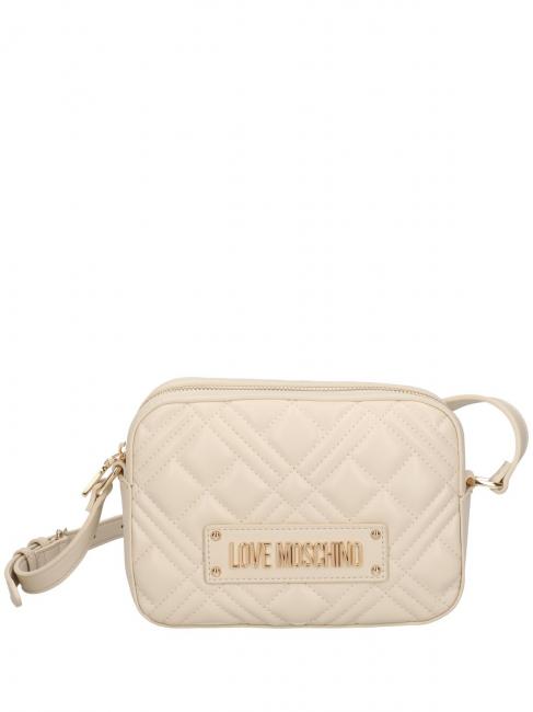 LOVE MOSCHINO QUILTED Borsa camera case con tracolla avorio - Borse Donna