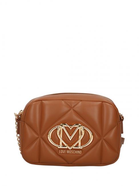 LOVE MOSCHINO GEOMETRIC QUILTED Mini Bag a tracolla cammello - Borse Donna