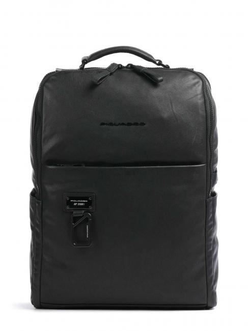 PIQUADRO HARPER Zaino in pelle porta pc 15.6" Nero - Zaini da lavoro porta PC