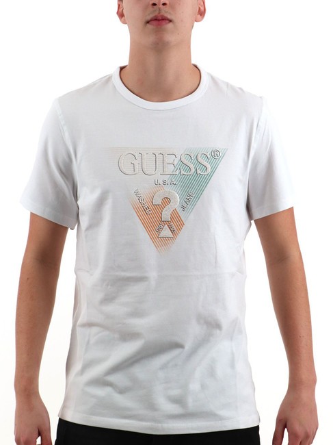 GUESS SS CN TRIANGLE T-shirt a maniche corte purwhite - T-shirt Uomo