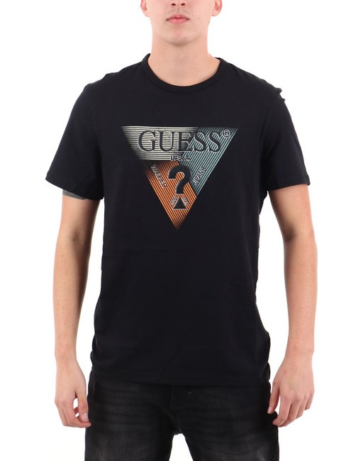 GUESS SS CN TRIANGLE T-shirt a maniche corte jetbla - T-shirt Uomo