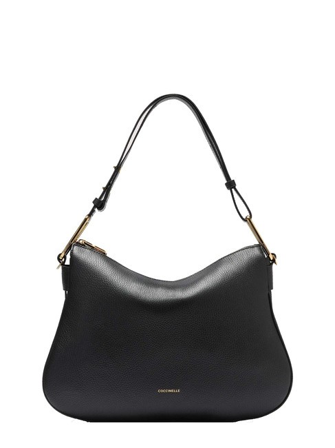 COCCINELLE MAGIE SOFT Borsa a spalla in pelle martellata Nero - Borse Donna