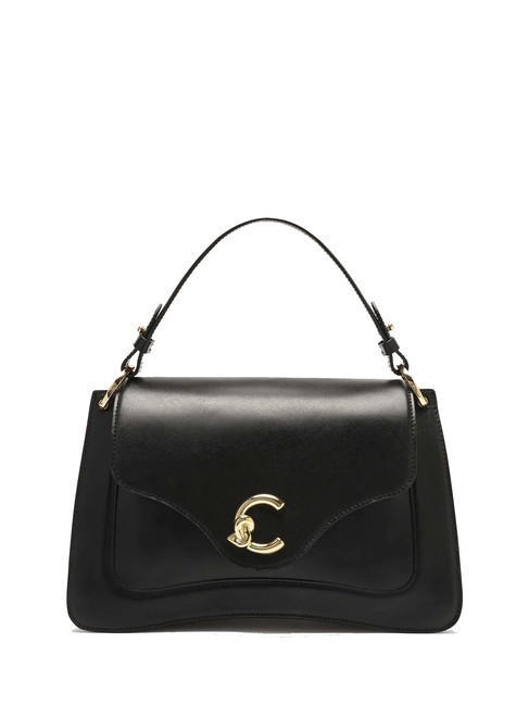 COCCINELLE C-ME CALF COCKER Borsa cartelletta in pelle con tracolla Nero - Borse Donna