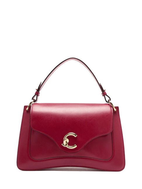 COCCINELLE C-ME CALF COCKER Borsa cartelletta in pelle con tracolla sangria - Borse Donna