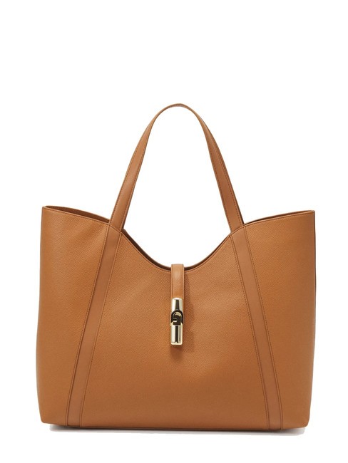 FURLA GOCCIA Borsa shopper grande in pelle brandy - Borse Donna