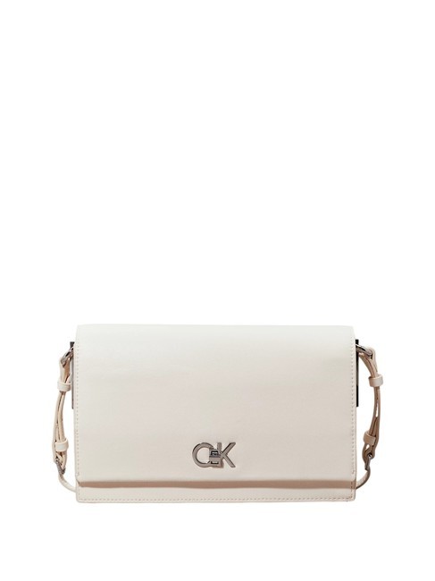 CALVIN KLEIN CK ELONGATED Borsa a spalla con patta sea salt - Borse Donna