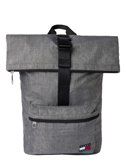 TOMMY HILFIGER TOMMY JEANS ESSENTIAL DAILY  Zaino roll top zinc grey - Zaini da lavoro porta PC