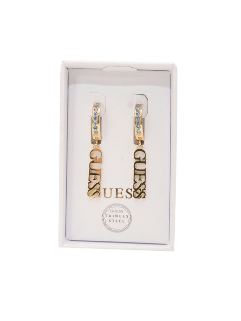 GUESS TOC Orecchini con pendente logo yellow gold/light sapph - Orecchini