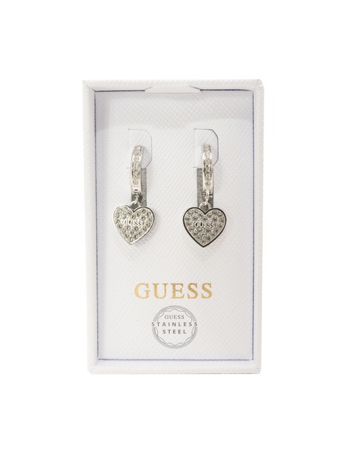 GUESS TOC Orecchini a cerchio charm cuore SILVER - Orecchini