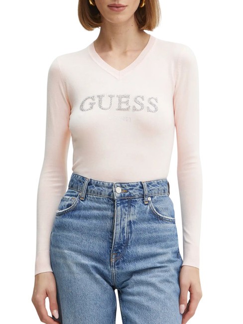 GUESS HOLLY LOGO  Maglione low key pink - Maglie Donna