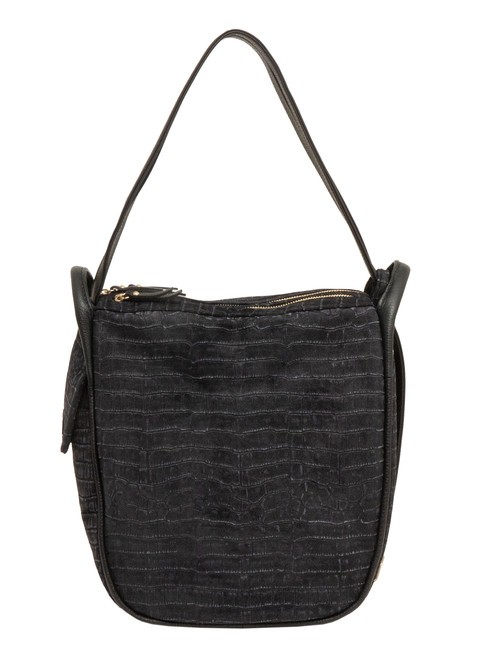 LESAC TRIO Zaino sacca in pelle stampa cocco nero26 - Borse Donna