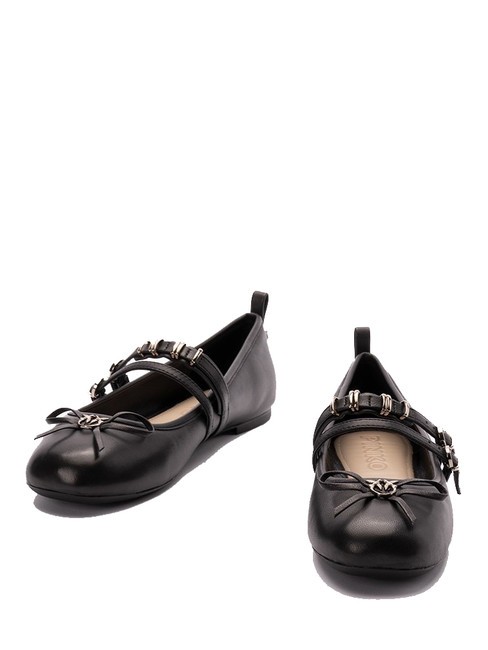 PINKO GIOIA Ballerine in pelle con due cinturini nero limousine - Scarpe Donna