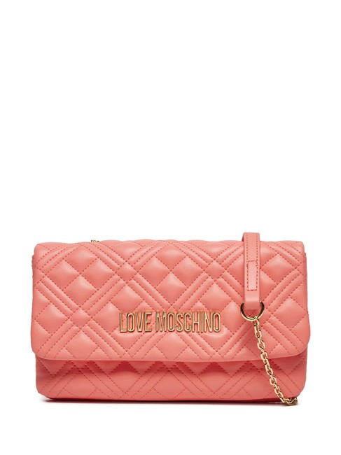 LOVE MOSCHINO QUILTED Borsa piccola a tracolla corallo - Borse Donna