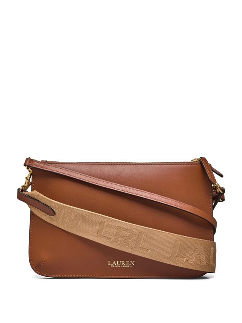 RALPH LAUREN LANDYN Borsa in pelle con doppia tracolla lauren tan2 - Borse Donna