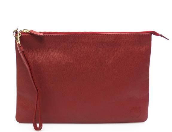 TIMBERLAND  Pochette con polsierina, in pelle ROSSO - Borse Donna