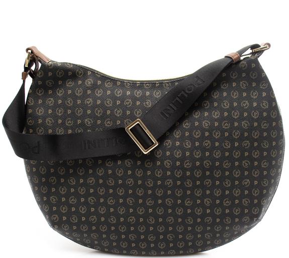 POLLINI Heritage Classic Borsa a spalla, con dettagli in pelle nero marrone - Borse Donna