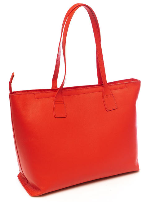 PIQUADRO BLUE SQUARE Shopping Bag in pelle ROSSO - Borse Donna