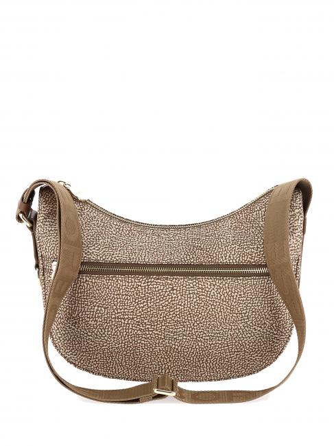 BORBONESE LUNA BAG SMALL ECO LINE Sacca con tracolla beige brown - Borse Donna