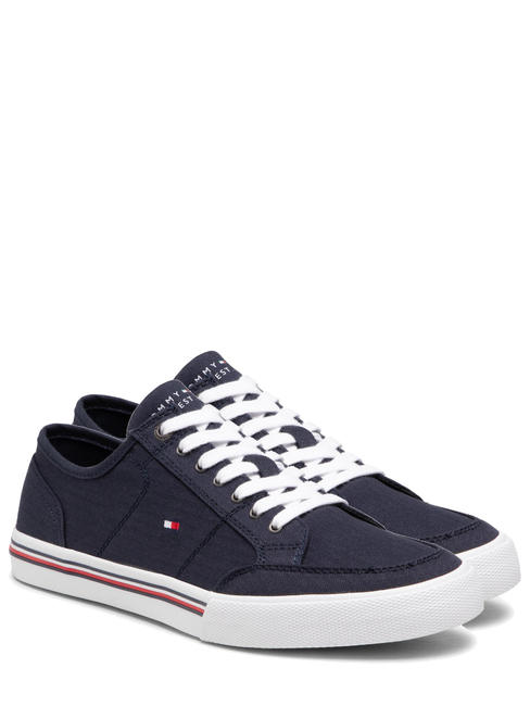 TOMMY HILFIGER  ESSENTIAL FLAG Sneakers in canvas desert sky - Scarpe Uomo