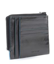 Piquadro Black Square - Portafoglio uomo verticale con portamonete, porta  carte di credito e anti-frode RFID Colore Blu Scuro