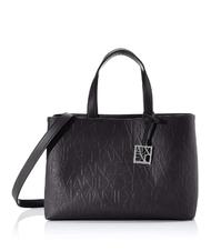 Armani Exchange Borsa Shopper Donna Logo In Rilievo All Over Nero ARM942650  CC794