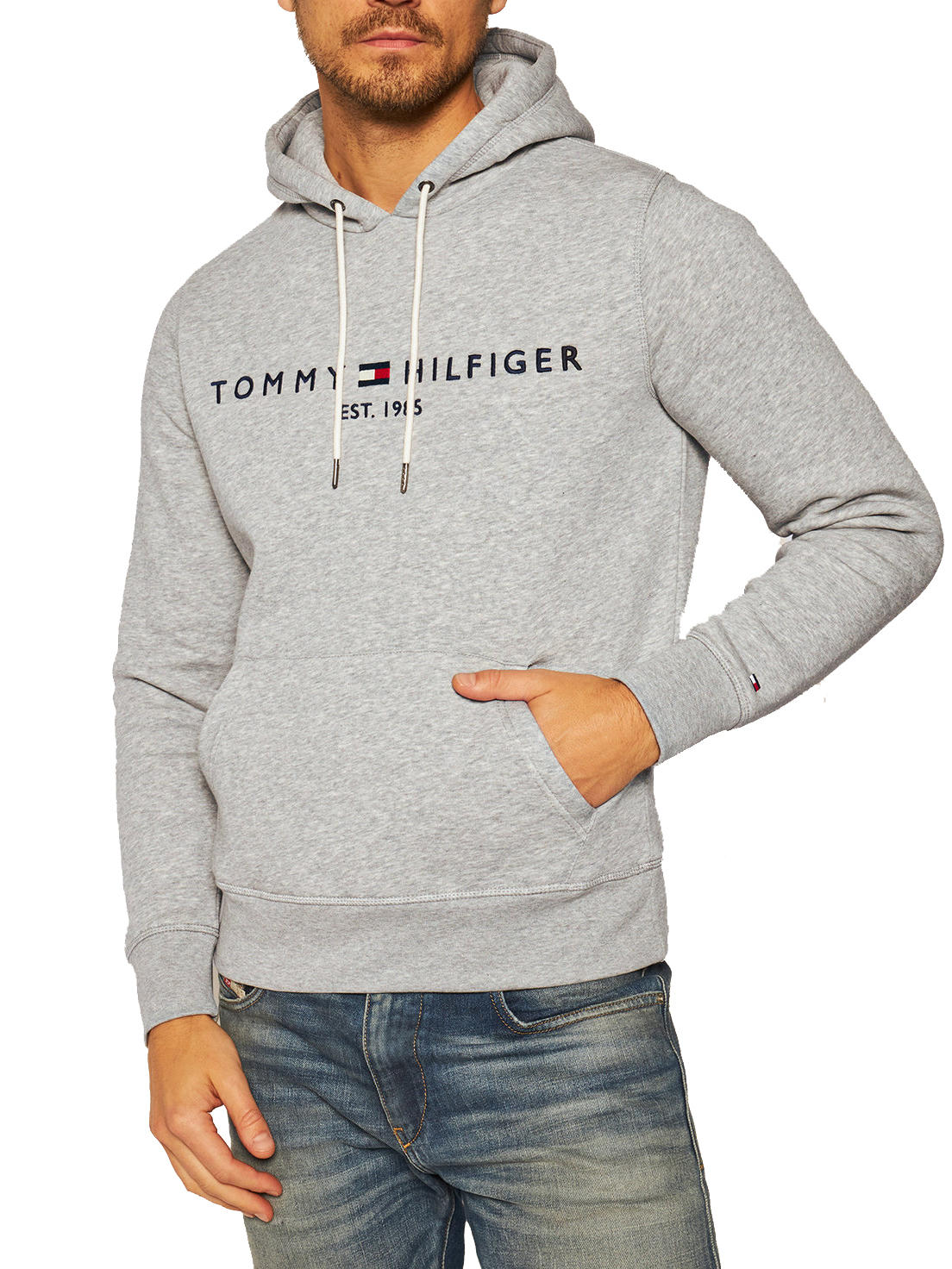 Tommy Hilfiger Felpa Da Uomo Con Cappuccio Cloud Htr - Acquista A ...