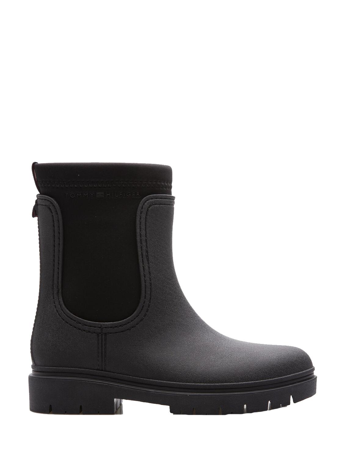 Tommy Hilfiger Rain Boot Ankle Stivaletti Impermeabili Nero