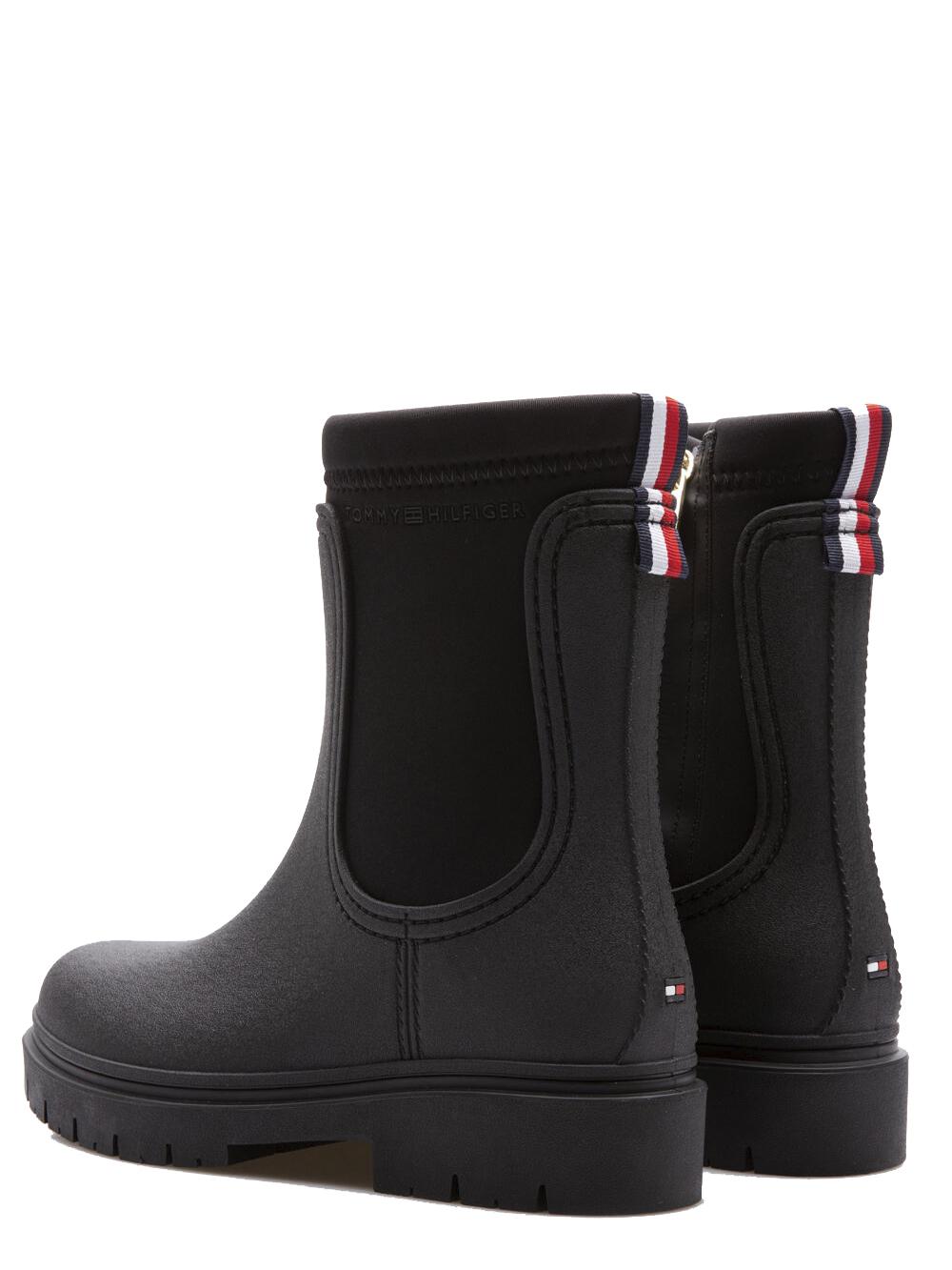 Tommy Hilfiger Rain Boot Ankle Stivaletti Impermeabili Nero