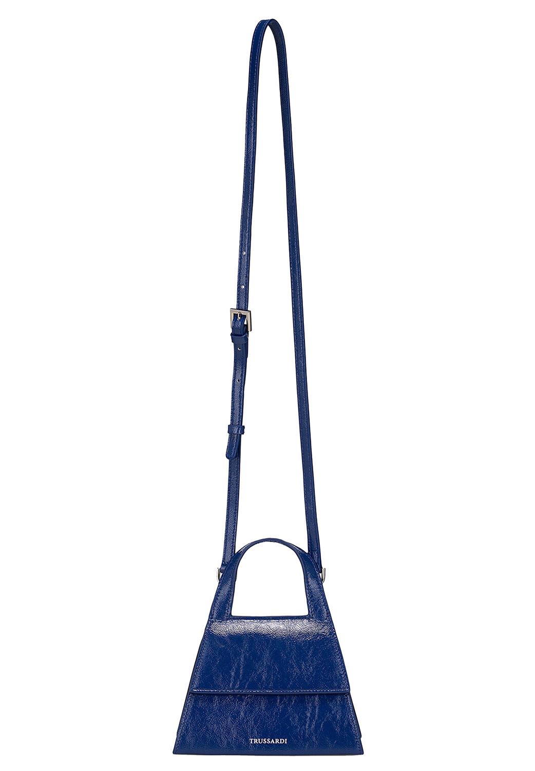 This Valda small baguette bag comes in velvety soft leather with wide  handles and silver-tone Trussardi lettering.