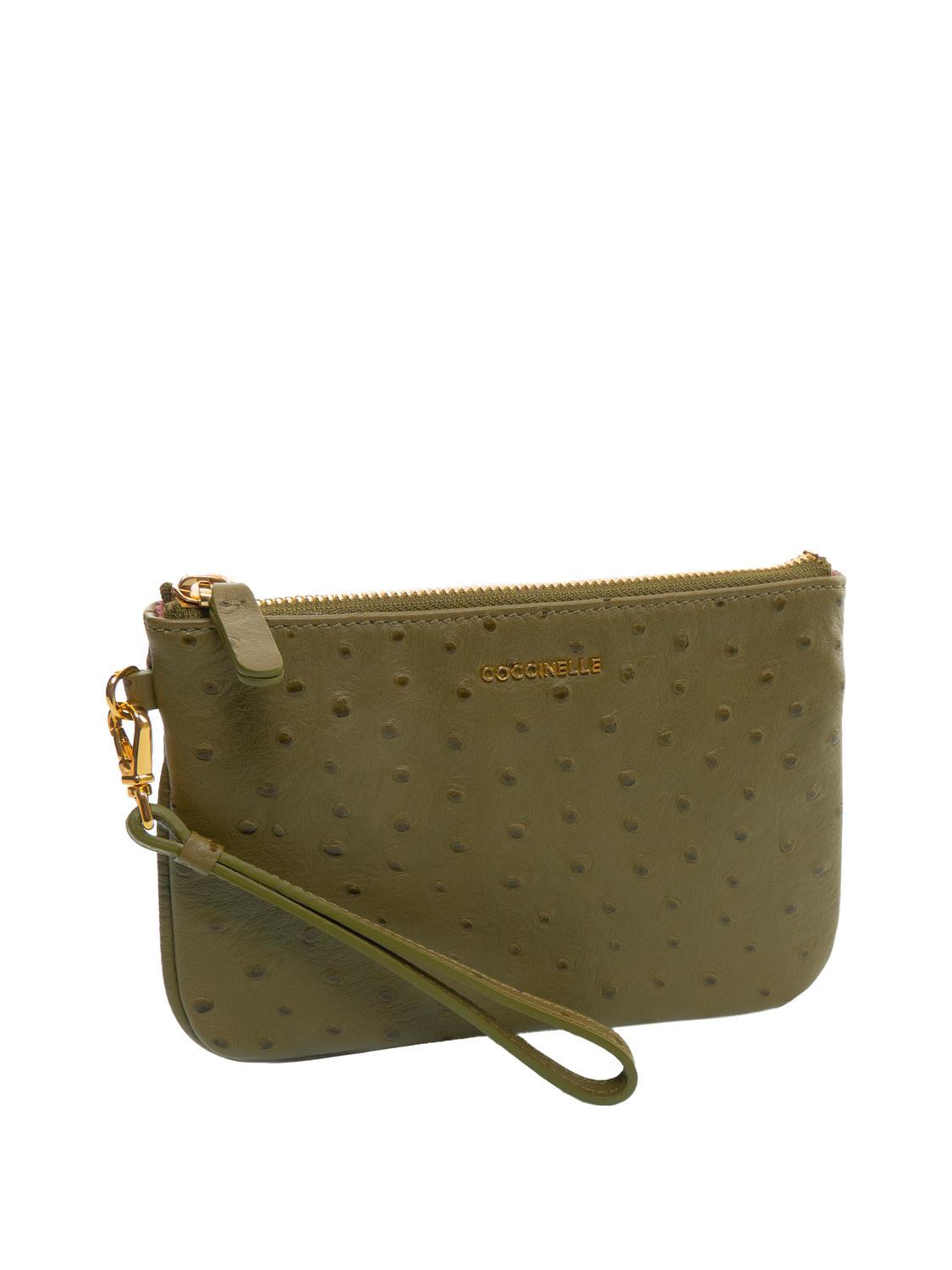 COCCINELLE NEW BEST OSTRICH Pochette busta pelle stampata